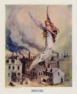 Reddet (fargelitografi) av Frank Beard