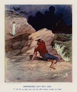 Skipbrud, men ikke tapt (fargelitografi)