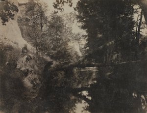 Landskap med sittende figur på bekkebredden av Frank Chauvassaignes