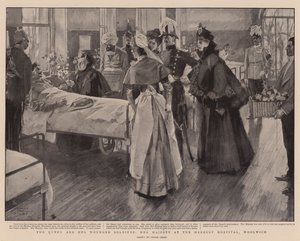 Dronningen og hennes sårede soldater, Hennes Majestet ved Herbert Hospital, Woolwich av Frank Craig