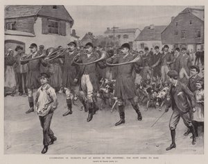 Feirer St Huberts dag på Bievre i Ardennene, jakten går til messe av Frank Dadd