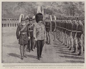 HKH Prinsen av Wales inspiserer Massachusetts Artillery Company ved Marlborough House