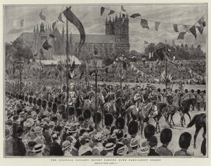 Colonial Cavalry Escort passerer ned Parliament Street av Frank Dadd