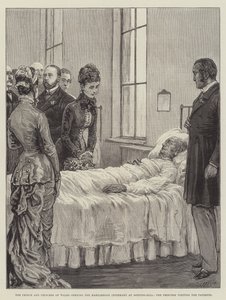 Prinsen og prinsessen av Wales åpner Marylebone Infirmary i Notting-Hill, prinsessen besøker pasientene