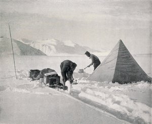 Tung aking i ny snø utenfor skuffelse, desember 1911, 1913 av Frank Debenham