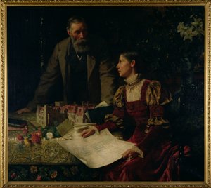 Husbyggerne, 1879 av Frank Dicksee