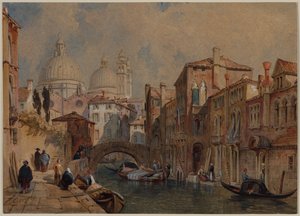 Utsikt over Venezia: Kuppelen til Santa Maria della Salute sett fra baksiden av Da Mula-palasset, østover