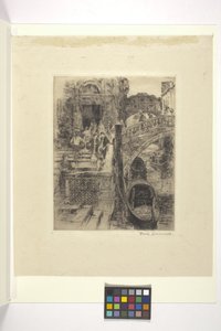 Sukkenes bro, Venezia (Plate 1) (blekk) av Frank Duveneck