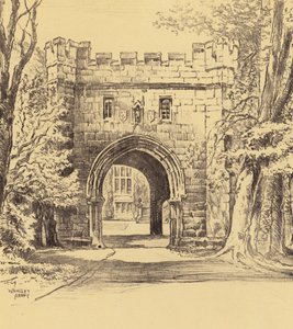 Whalley Abbey, Den nordøstlige porten (lito) av Frank Greenwood