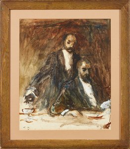 Et annet glass, sir? (akvarell) av Frank Holl