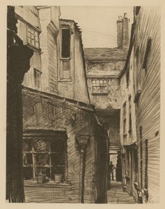 The Old Horse and Groom, baksiden av Holborn Above Bars, London (radering)