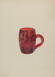 Amerikansk bohemsk glasskrus, ca. 1939 (akvarell) av Frank M. Keane