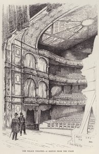 Interiør av Palace Theatre, London (litho) av Frank Murray