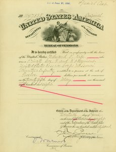 Merknad om pensjonsrett til Edward Parker Rice, 20. juni 1908 av Frank Pierce