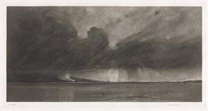 Sky mars over Sands of Dee av Frank Short