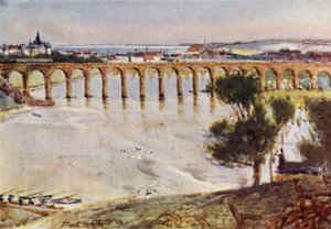 Berwick-on-Tweed (farge litho) av Frank Southgate
