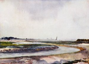 Norfolk Broads: Breydon, Low Water (farge litho)