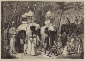 Elefantene til Rajah of Travancore av Frank Vizetelly