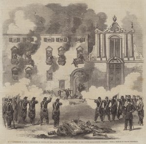 Revolusjonen på Sicilia, massakre på mennesker av de kongelige troppene ved klosteret til de hvite benediktiner, Palermo