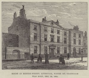 Hus i Rodney-Street, Liverpool, hvor Mr Gladstone ble født, 29. desember 1809 av Frank Watkins