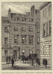 Lord Beaconsfield House på 19, Curzon-Street, Mayfair, hvor han døde av Frank Watkins