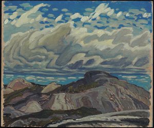 oktober, Cranberry Hills, 1943 (olje på kryssfinerpanel)