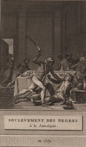 Opprør av de svarte slavene på Jamaica i 1760, 1800. av François Anne David