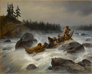 Hertugen av Orleans ved Muonio-elven i Lappland, august 1795, 1840. av François August Biard