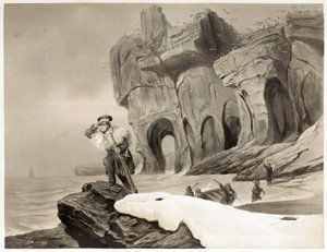 Bear Island fra Travels in Scandinavia, Lappland, Spitsbergen and the Færøyene, pub. 1852 (gravering) av François Auguste Biard