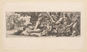 Triumf av Galatea med Hercules og allegoriske figurer på kysten Mytologiske figurer ved vannet (serietittel) av François Bignon (attributed to)