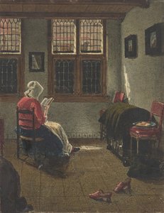 En kvinne som leser, etter Pieter Janssens Elinga, 1846-47.