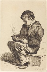 Gutt som spiser suppe av François Bonvin