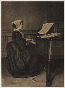 Kvinne ved Spinet av François Bonvin