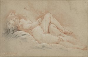Liggende naken kvinne av François Boucher