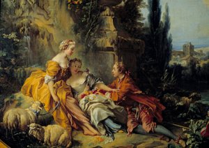 Samtale Champetre-maleri av Francois Boucher (1703-1770) 1700-tallet av François Boucher