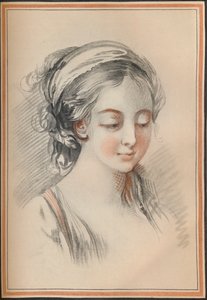 Hodet til en jente, c1746 av François Boucher