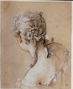 Hodet til en kvinne bakfra, ca. 1740 av François Boucher