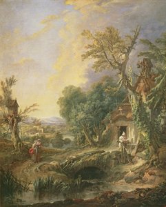 Landskap med en eremitt, 1742 av François Boucher