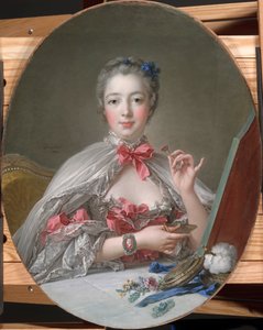 Madame de Pompadour ved hennes toalett, ca. 1760 av François Boucher