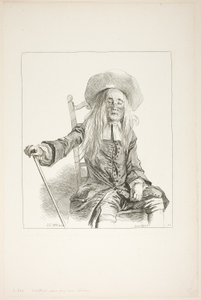 Mann som sitter på en stol av François Boucher