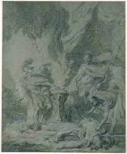 Mucius Scaevola legger hånden i ilden av François Boucher