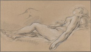 Liggende nymfe av François Boucher