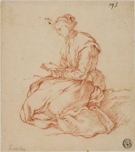 Sittende kvinne som leser av François Boucher