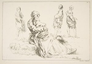 Ark med skisser, 1753. av François Boucher