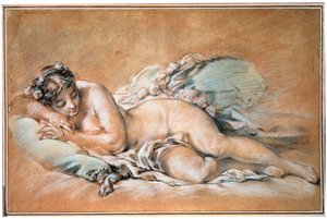 Sovende ung kvinne, 1758. av François Boucher