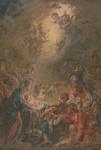 Hyrdenes tilbedelse, . av François Boucher