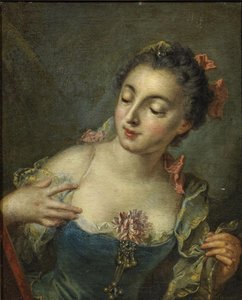 Ung dame til venstre av François Boucher