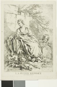 Ung kvinne hviler av François Boucher