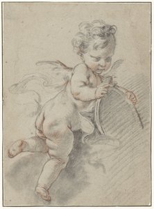 Flytende putto med toalettspeil av François Boucher