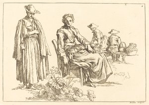 Figurer i et landskap av François Boucher after Abraham Bloemaert